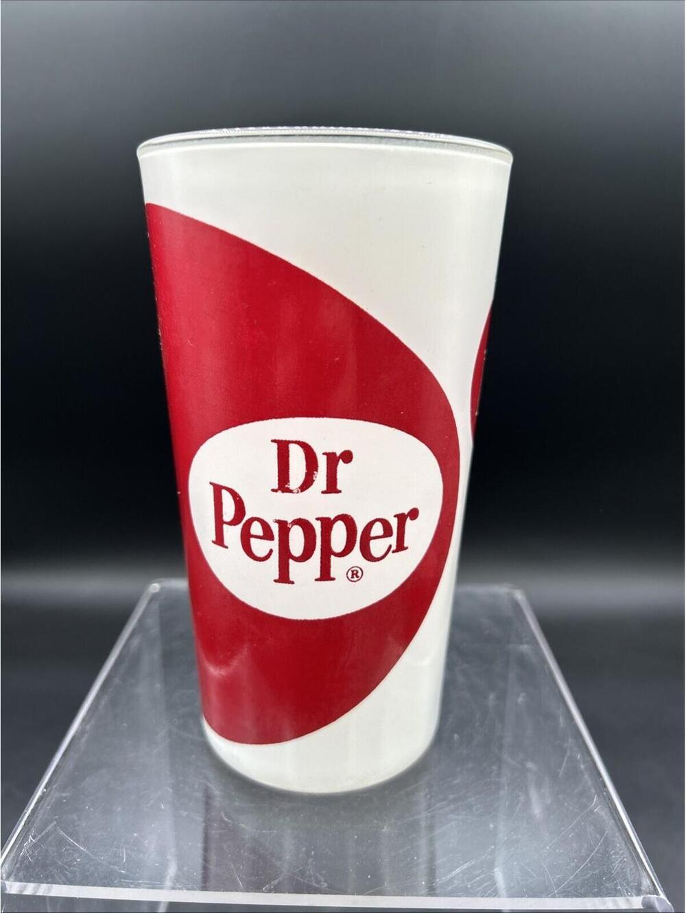 Vintage Dr Pepper Glass Old Heavy Soda Fountain Drinking Glass